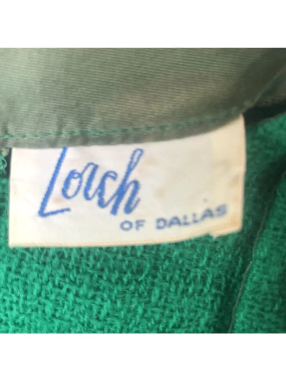 Old Money Dress Womens M Lucky Green Shift Knee Length 3/4 Sleeve 60s Holidays